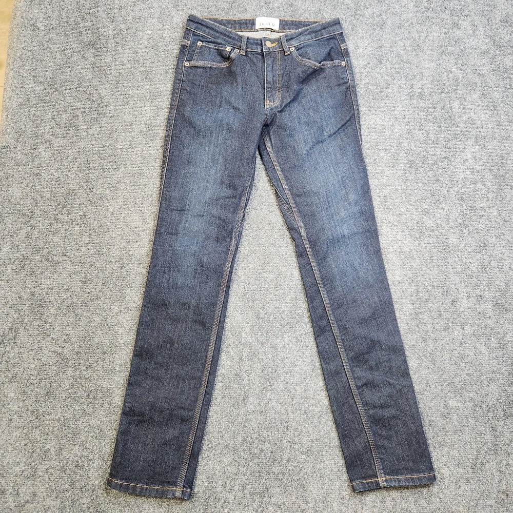 DU/ER Fireside Jeans Womens 26x32 Dark Blue Slim Straight Mid Rise Stretch Denim
